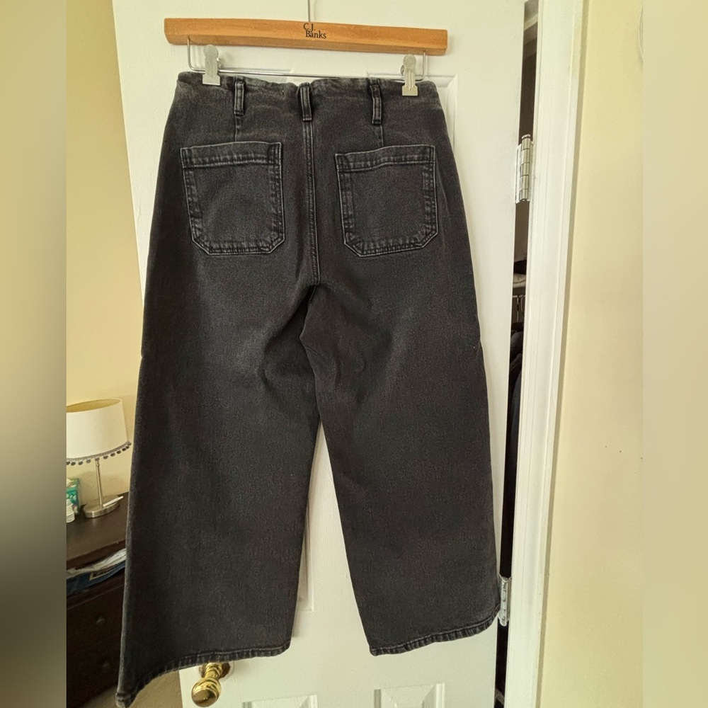 Zara Black Flare Wide-Leg Jeans - Picture 3 of 11